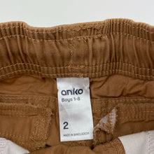 Load image into Gallery viewer, Boys Anko, lightweight cotton casual pants, elasticated, Inside leg: 30.5cm, EUC, size 2,  