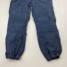 Load image into Gallery viewer, Boys Tilt, lined navy cotton pants, elasticated, Inside leg: 41.5cm, EUC, size 4,  