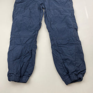 Boys Tilt, lined navy cotton pants, elasticated, Inside leg: 41.5cm, EUC, size 4,  