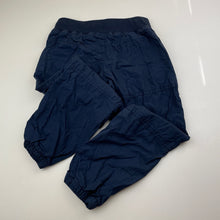 Load image into Gallery viewer, Boys Tilt, lined navy cotton pants, elasticated, Inside leg: 41.5cm, EUC, size 4,  