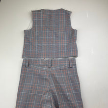 Load image into Gallery viewer, Boys vintage, checked pants &amp; waistcoat, Inside leg: 45cm, W: 28.5cm across, armpit to armpit: 31.5cm, EUC, size 5-6,  