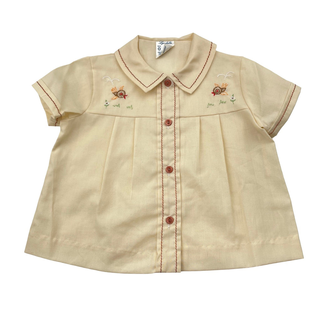 Girls Lyndella, vintage embroidered lightweight blouse / top, EUC, size 0,  