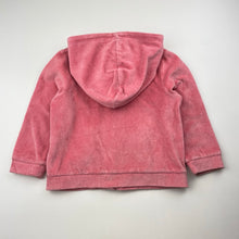 Load image into Gallery viewer, Girls Bebe by Minihaha, velour zip hoodie sweater, mark left shoulder, FUC, size 2,  
