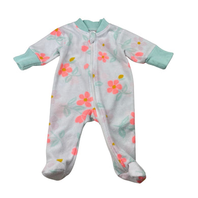 Girls Baby Berry, floral fleece zip coverall / romper, GUC, size 00000,  