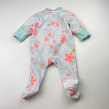 Load image into Gallery viewer, Girls Baby Berry, floral fleece zip coverall / romper, GUC, size 00000,  