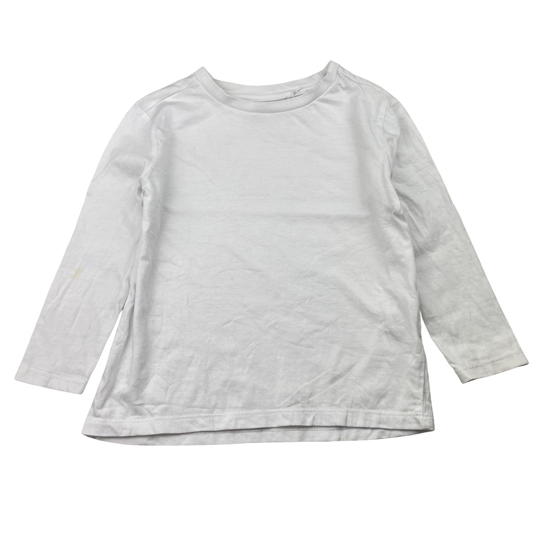 Unisex Anko, white cotton long sleeve tee / top, FUC, size 3,  