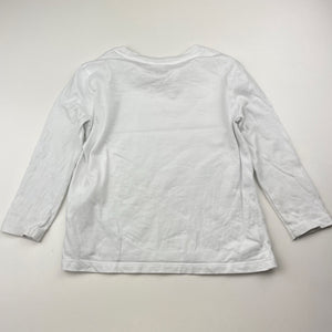 Unisex Anko, white cotton long sleeve tee / top, FUC, size 3,  