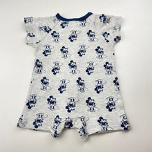 Load image into Gallery viewer, Boys Disney, Mickey Mouse cotton zip romper, GUC, size 000,  