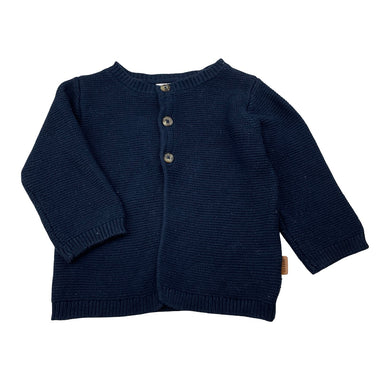 Girls Sprout, navy knitted cotton cardigan, GUC, size 00,  
