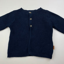 Load image into Gallery viewer, Girls Sprout, navy knitted cotton cardigan, GUC, size 00,  