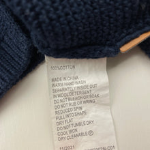 Load image into Gallery viewer, Girls Sprout, navy knitted cotton cardigan, GUC, size 00,  