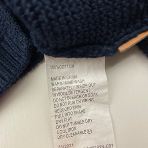Girls Sprout, navy knitted cotton cardigan, GUC, size 00,  