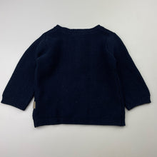 Load image into Gallery viewer, Girls Sprout, navy knitted cotton cardigan, GUC, size 00,  