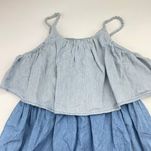 Load image into Gallery viewer, Girls Cotton On, chambray cotton summer dress, FUC, size 4, L: 57cm