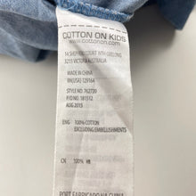 Load image into Gallery viewer, Girls Cotton On, chambray cotton summer dress, FUC, size 4, L: 57cm