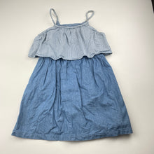 Load image into Gallery viewer, Girls Cotton On, chambray cotton summer dress, FUC, size 4, L: 57cm