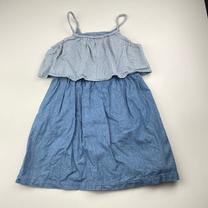 Girls Cotton On, chambray cotton summer dress, FUC, size 4, L: 57cm