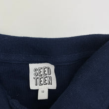 Load image into Gallery viewer, Girls Seed, navy ribbed cotton long sleeve top, GUC, size 12,  