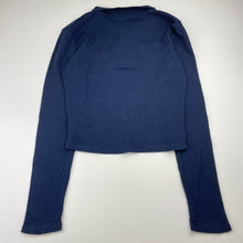 Load image into Gallery viewer, Girls Seed, navy ribbed cotton long sleeve top, GUC, size 12,  