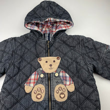 Load image into Gallery viewer, Boys Baby Bear, wadded cotton jacket / coat, no size, L: 42cm, armpit to armpit: 39cm, shoulder to cuff: 34cm, FUC, size 4-5,  