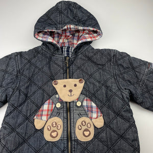 Boys Baby Bear, wadded cotton jacket / coat, no size, L: 42cm, armpit to armpit: 39cm, shoulder to cuff: 34cm, FUC, size 4-5,  