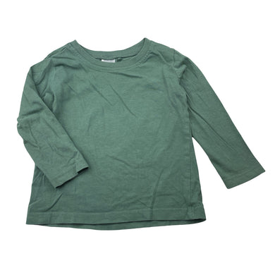 Unisex Anko, green cotton long sleeve tee / top, GUC, size 1,  