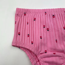 Load image into Gallery viewer, Girls Target, ribbed organic cotton nappy cover / bloomers, EUC, size 1,  