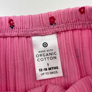 Girls Target, ribbed organic cotton nappy cover / bloomers, EUC, size 1,  