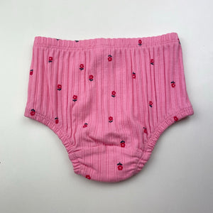 Girls Target, ribbed organic cotton nappy cover / bloomers, EUC, size 1,  