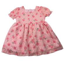 Load image into Gallery viewer, Girls lined, lightweight floral dress, EUC, size 0, L: 43cm