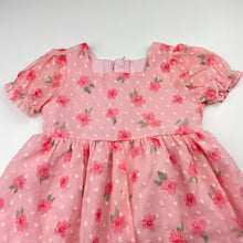 Load image into Gallery viewer, Girls lined, lightweight floral dress, EUC, size 0, L: 43cm