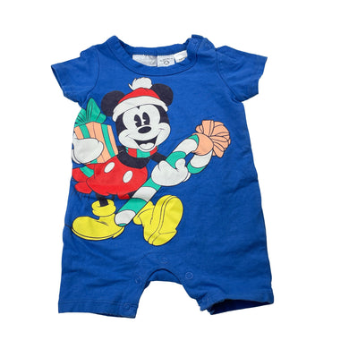 Boys Disney, Mickey Mouse stretchy Christmas romper, GUC, size 000,  