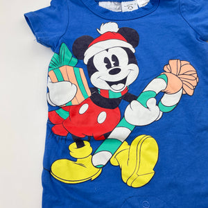 Boys Disney, Mickey Mouse stretchy Christmas romper, GUC, size 000,  