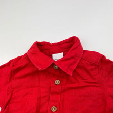 Load image into Gallery viewer, Boys Baby Berry, red linen/cotton short sleeve shirt, EUC, size 000,  