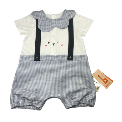 Boys pureborn, blue & white lightweight romper, NEW, size 0-1,  