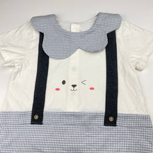 Load image into Gallery viewer, Boys pureborn, blue &amp; white lightweight romper, NEW, size 0-1,  