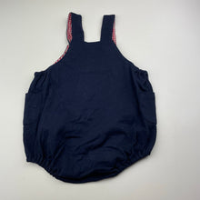 Load image into Gallery viewer, Boys MIKI HOUSE, embroidered navy cotton romper, EUC, size 2,  