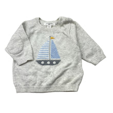 Load image into Gallery viewer, Boys purebaby, knitted organic cotton sweater / jumper, small light mark, FUC, size 000,  