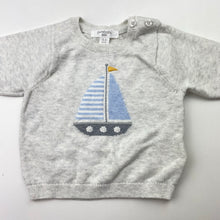 Load image into Gallery viewer, Boys purebaby, knitted organic cotton sweater / jumper, small light mark, FUC, size 000,  