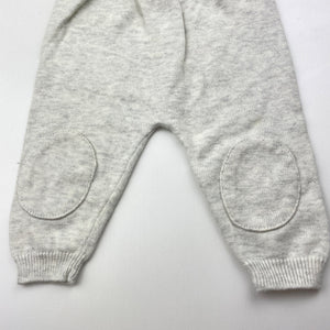 Unisex purebaby, organic cotton knit leggings / bottoms, light mark left leg, FUC, size 000,  