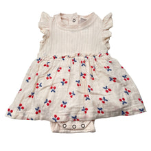Load image into Gallery viewer, Girls Jack &amp; Milly, cotton romper dress, cherries, EUC, size 00,  