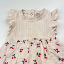 Load image into Gallery viewer, Girls Jack &amp; Milly, cotton romper dress, cherries, EUC, size 00,  