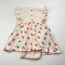 Load image into Gallery viewer, Girls Jack &amp; Milly, cotton romper dress, cherries, EUC, size 00,  