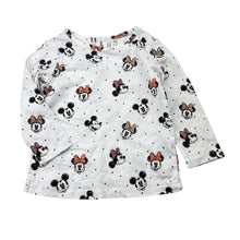 Load image into Gallery viewer, Girls H&amp;M, Mickey &amp; Minnie Mouse cotton long sleeve top, GUC, size 00,  