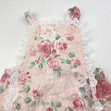 Load image into Gallery viewer, Girls Baby Baby, broderie trim floral cotton romper, EUC, size 0,  