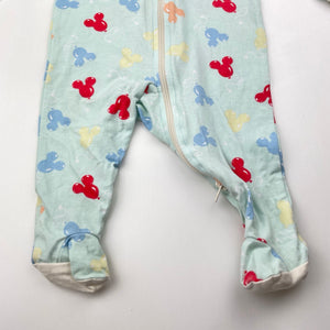 Unisex Disney, Mickey Mouse stretchy zip coverall / romper, EUC, size 000,  