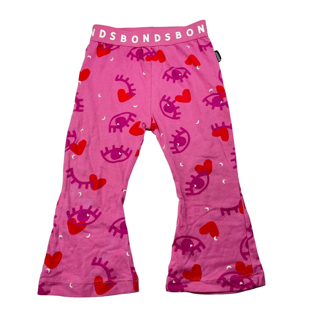 Girls Bonds, stretchy bootcut leggings, marks right knee, FUC, size 1,  