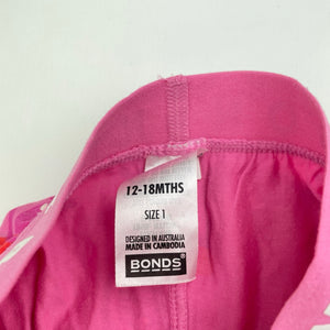 Girls Bonds, stretchy bootcut leggings, marks right knee, FUC, size 1,  