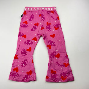 Girls Bonds, stretchy bootcut leggings, marks right knee, FUC, size 1,  