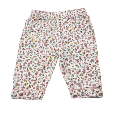 Girls floral, flannel cotton pyjama pants, GUC, size 000,  